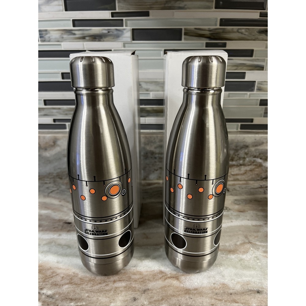 STAR WARS CELEBRATION EXCLUSIVE BB-8 STEEL BOTTLE LOT OF 2
